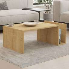 Elara Wooden Coffee Table with Magazine Rack in Sapphire Oak - UK