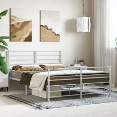 Eldon Metal King Size Bed In White - UK