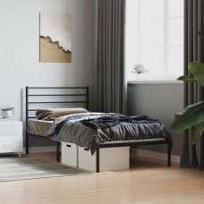 Eldon Metal Single Bed With Headboard In Black - UK