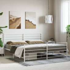 Eldon Metal Super King Size Bed In White - UK