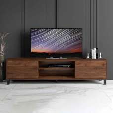 Elgin Wooden TV Stand With 2 Doors In Dark Oak - UK