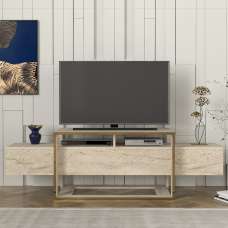 Elinda Wooden TV Stand In Travertine - UK
