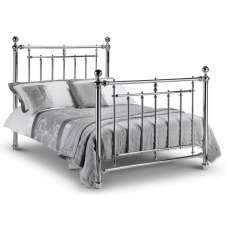 Eliot Metal Double Bed In Chrome - UK