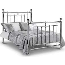 Eliot Metal King Size Bed In Chrome - UK