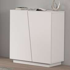 Elizabethton Wooden Office Storage Cabinet With 2 Cross Doors In White - UK