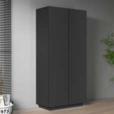 Elizabethton Wooden Wardrobe With 2 Doors In Anthracite - UK