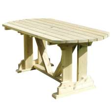 Elkhart Wooden Garden Dining Table In Natural - UK