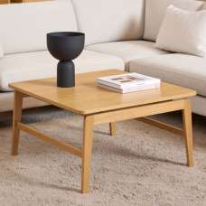 Elkhorn Wooden Coffee Table Square In Oak - UK