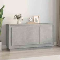 Elkin Wooden Sideboard With 3 Doors In Concrete Grey - UK
