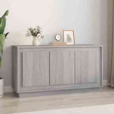 Elkin Wooden Sideboard With 3 Doors In Grey Sonoma - UK