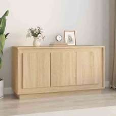 Elkin Wooden Sideboard With 3 Doors In Sonoma Oak - UK