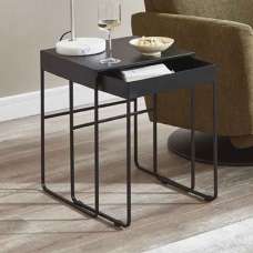 Ellensburg Two Square Metal End Table In Black - UK