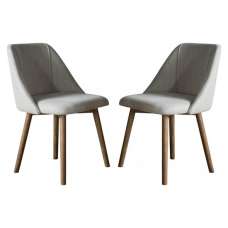 Elliata Natural Fabric Dining Chairs In Pair - UK