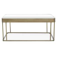 Ellice Clear Glass Top Coffee Table With Gold Metal Frame - UK
