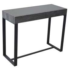 Ellis Glass Rectangular Console Table With Matt Black Metal Frame - UK