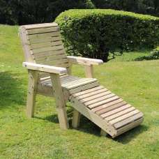Elmira Wooden Garden Seating Chair In Natural - UK