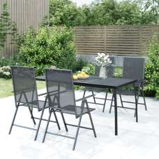 Elon Medium Steel 5 Piece Garden Dining Set In Anthracite - UK