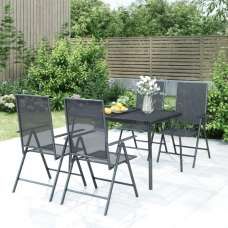 Elon Small Steel 5 Piece Garden Dining Set In Anthracite - UK