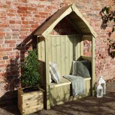 Eloro Garden Wooden 2 Seater Arbour with Storage in Natural - UK