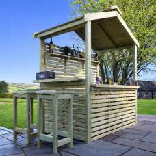 Eloro Garden Wooden Apex Bar Station in Natural - UK