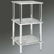 Eloy Wooden Shelving Unit With Chrome Frame In Concrete - UK