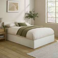 Eltham End Lift Fabric Ottoman Storage Double Bed in Cream - UK