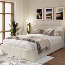 Eltham End Lift Fabric Ottoman Double Bed In Natural - UK