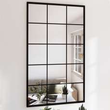 Briana Rectangular Large Wall Mirror With Black Metal Frame - UK