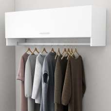 Elwood 100cm Wooden Wall Hung Coat Rack - White - UK