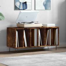 Elwood 100cm Wooden Filing Cabinet With 6 Shelves And Metal Legs - Smoked Oak - UK