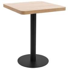 Elwood 60cm Wooden Square Bistro Table - Light Brown/Black - UK