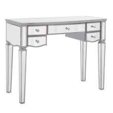 Elyssa Glass Dressing Table With 5 Drawers In Silver - UK