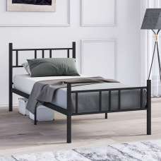 Elzano Metal Single Bed In Black - UK