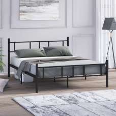 Elzano Metal Small Double Bed in Black - UK