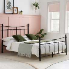 Emilia Metal Small Double Bed In Black - UK