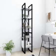 Emlen 40cm Wooden 5 Tier Bookcase In Concrete Effect - UK
