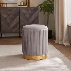 Emlira Velvet Storage Stool in Grey - UK