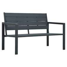 Emma Wooden Garden Seating Bench With Steel Frame In Grey - UK