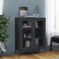 Emrik Steel Storage Cabinet With 2 Doors In Anthracite - UK