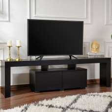Enclor Wooden TV Stand with 2 Flap Doors in Black - UK