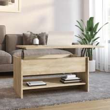 Engin Lift-Up Wooden Coffee Table In Sonoma Oak - UK