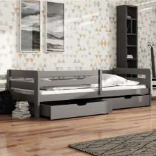 Enoch Wooden Day Bed With Mattress In Graphite - UK