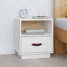 Epix Pine Wood Bedside Cabinet With 1 Drawer In White - UK