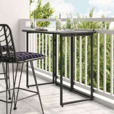 Epping Rattan Garden Folding Dining Table In Black - UK