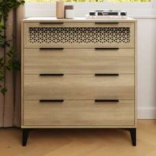 Epping Wooden Chest Of 4 Drawers - Oak - UK