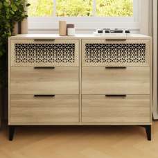 Epping Wooden Chest Of 6 Drawers - Oak - UK