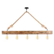 Erebos 5 Light Wooden Ceiling Pendant Light in Oak - UK