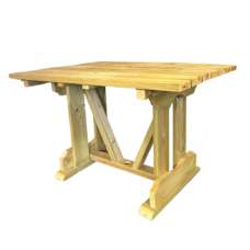 Erog Outdoor Wooden 120cm X 90cm Dining Table In Natural - UK