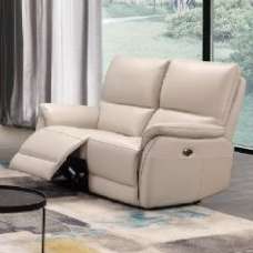 Essex Faux Leather 2 Seater Sofa In Chalk - UK