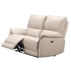 Essex Faux Leather Electric Recliner 2 Seater Sofa In Chalk - UK